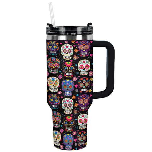 Glänzender Tumbler Sugar Skull Fiesta