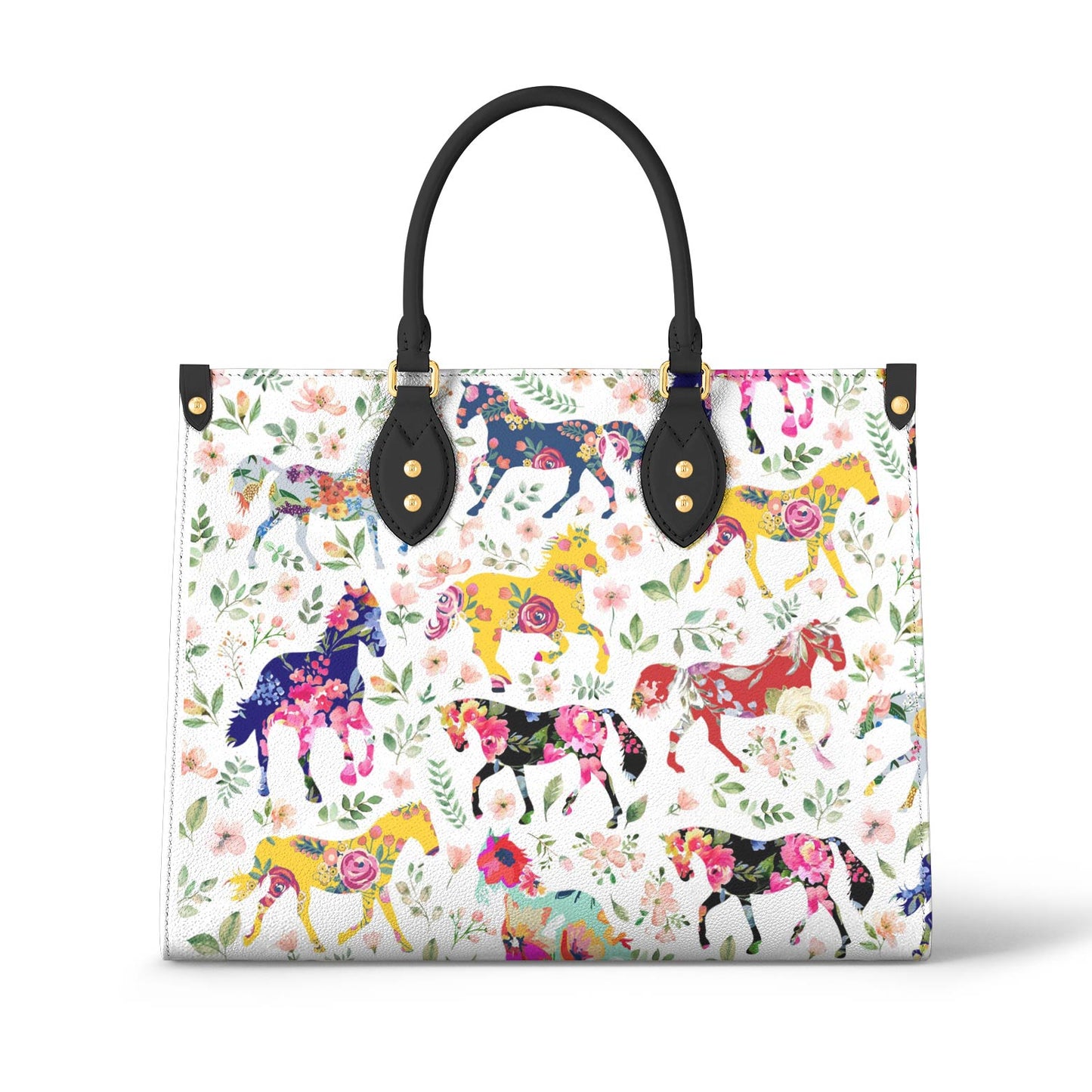 Shineful Leather Bag Floral Horse