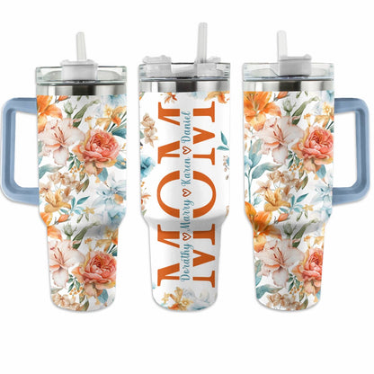 Shineful Personalized Tumbler Charming Flowers For Mom