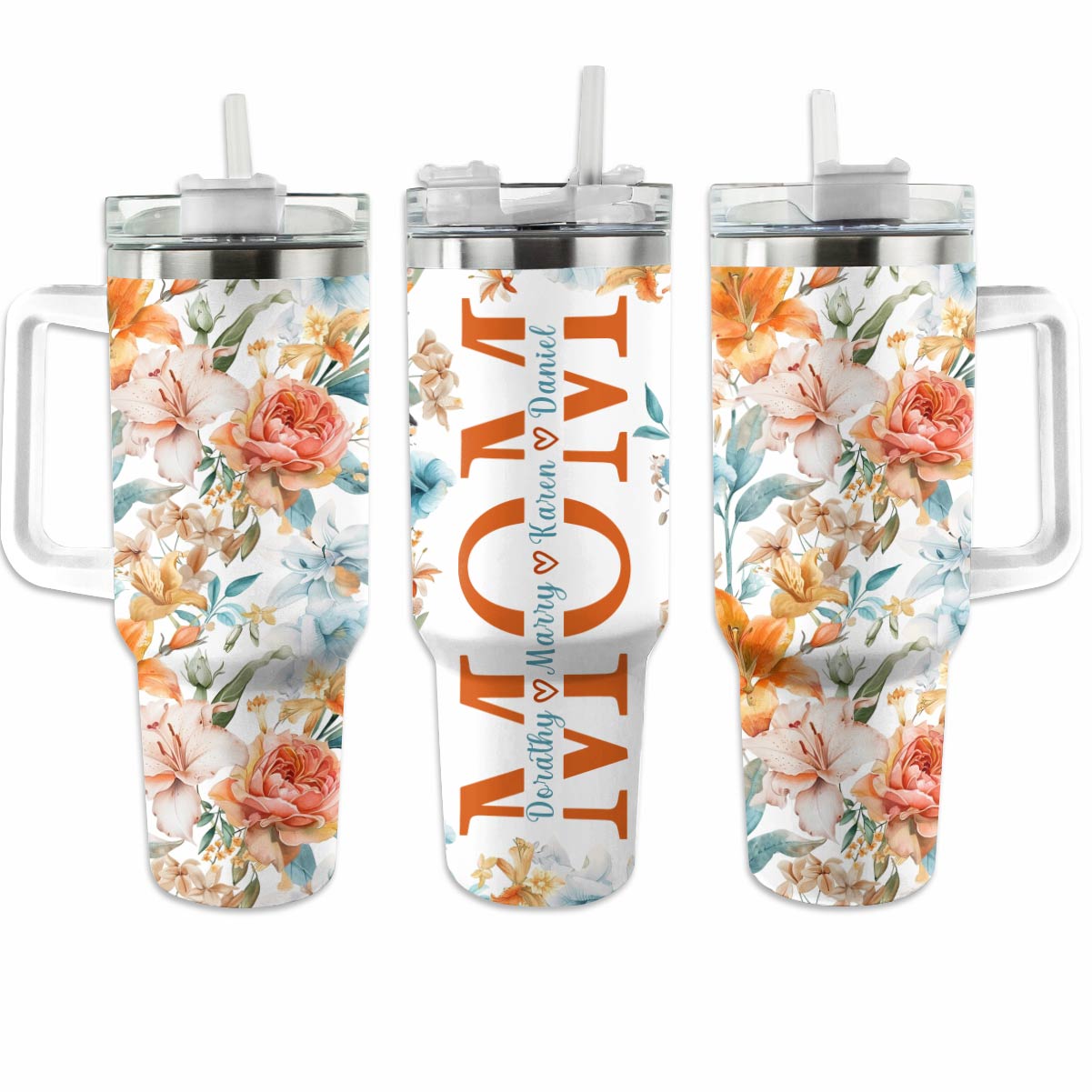 Shineful Personalized Tumbler Charming Flowers For Mom