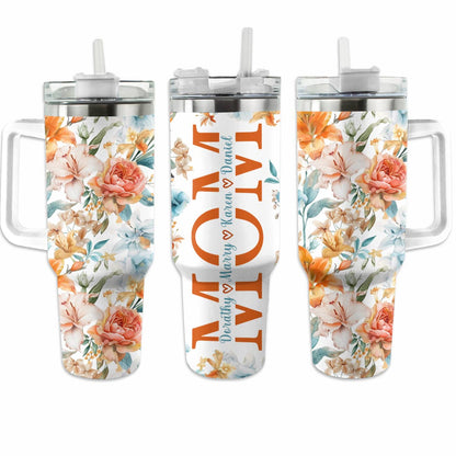 Shineful Personalized Tumbler Charming Flowers For Mom