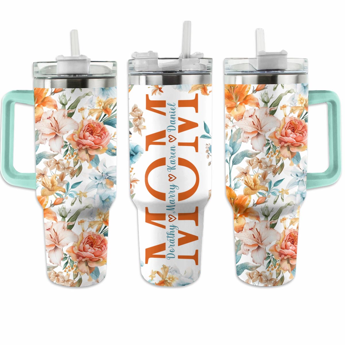 Shineful Personalized Tumbler Charming Flowers For Mom