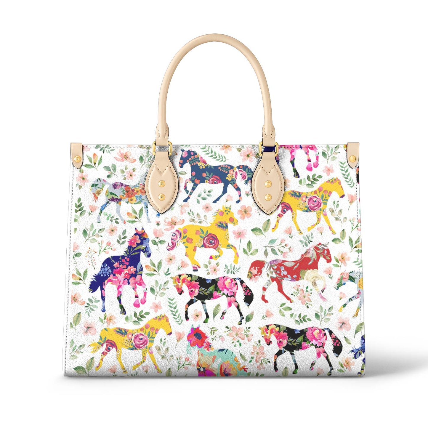 Shineful Leather Bag Floral Horse