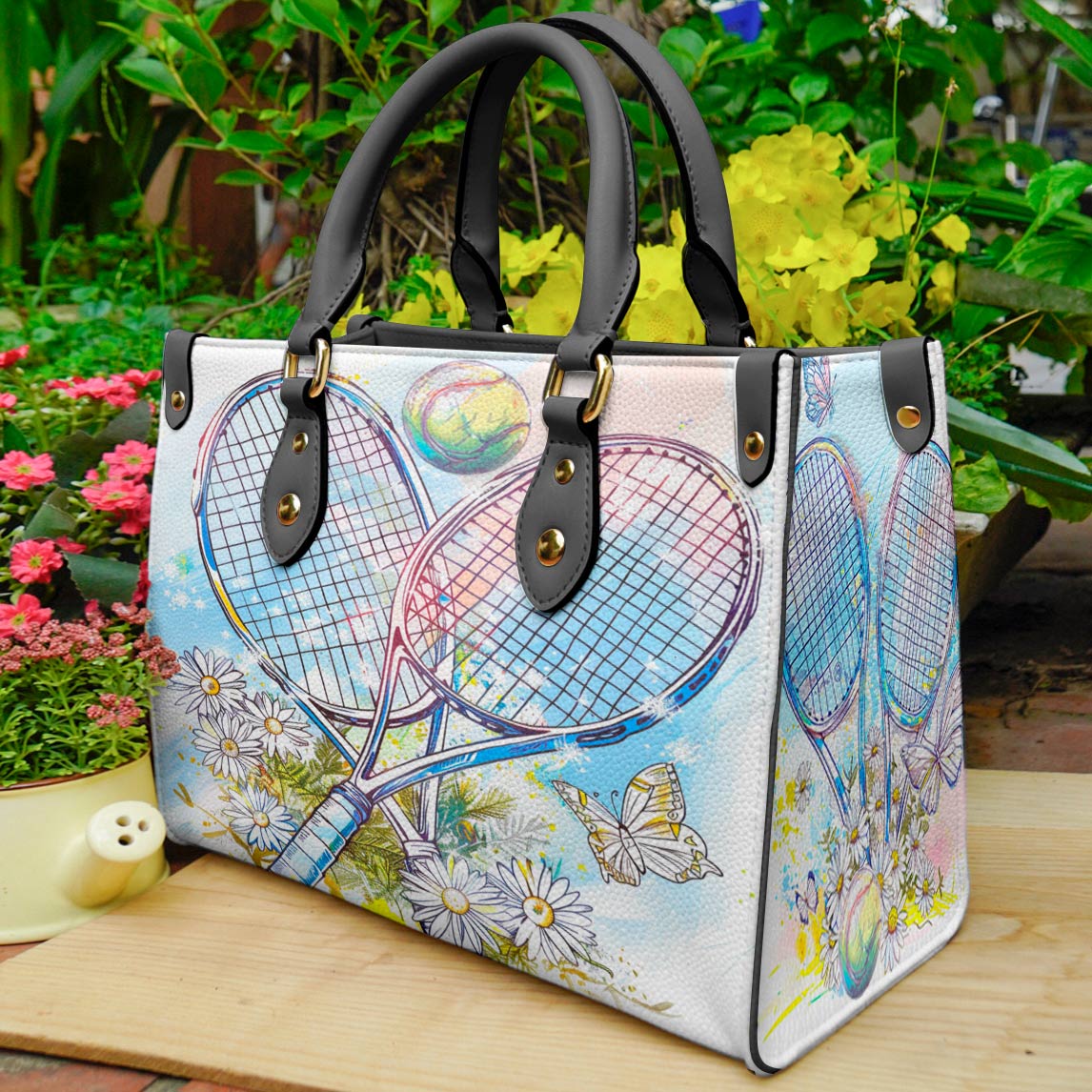 Glänzende Ledertasche Tennis Lovely