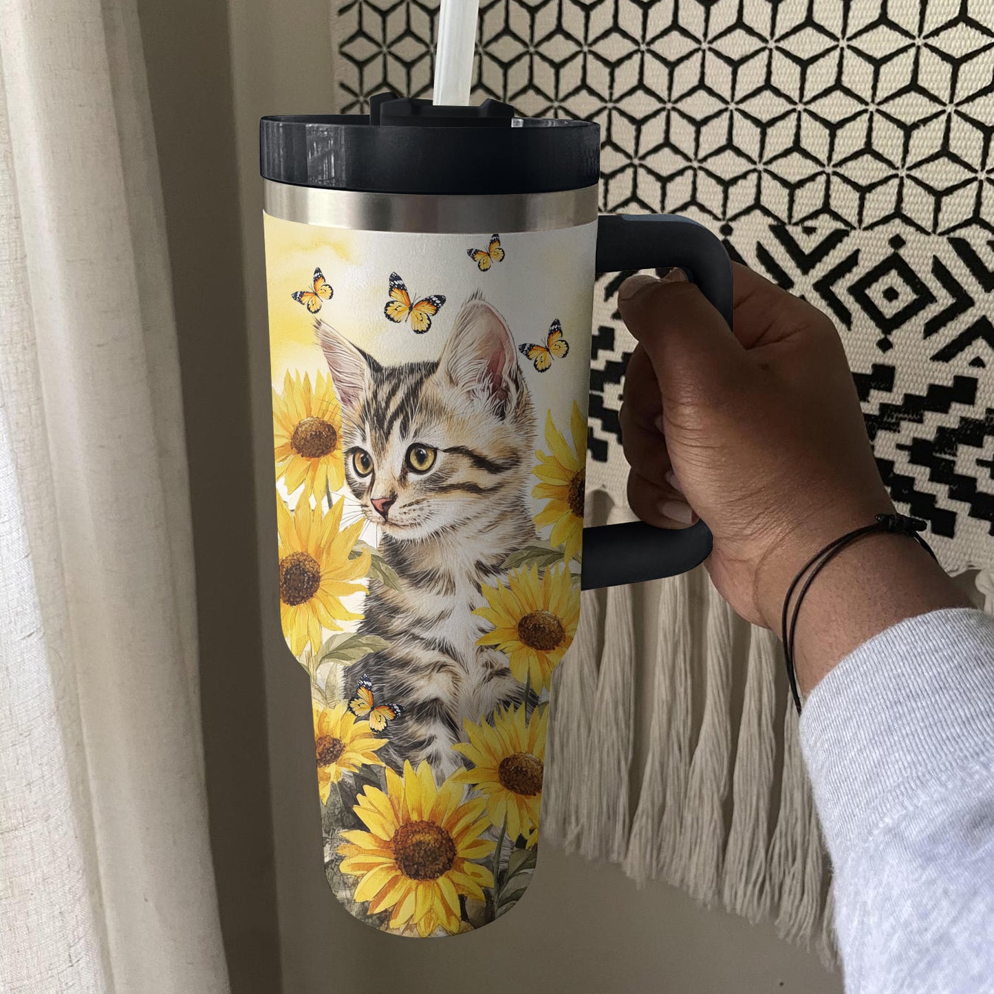 Chat tigré tournesol Shineful Tumbler