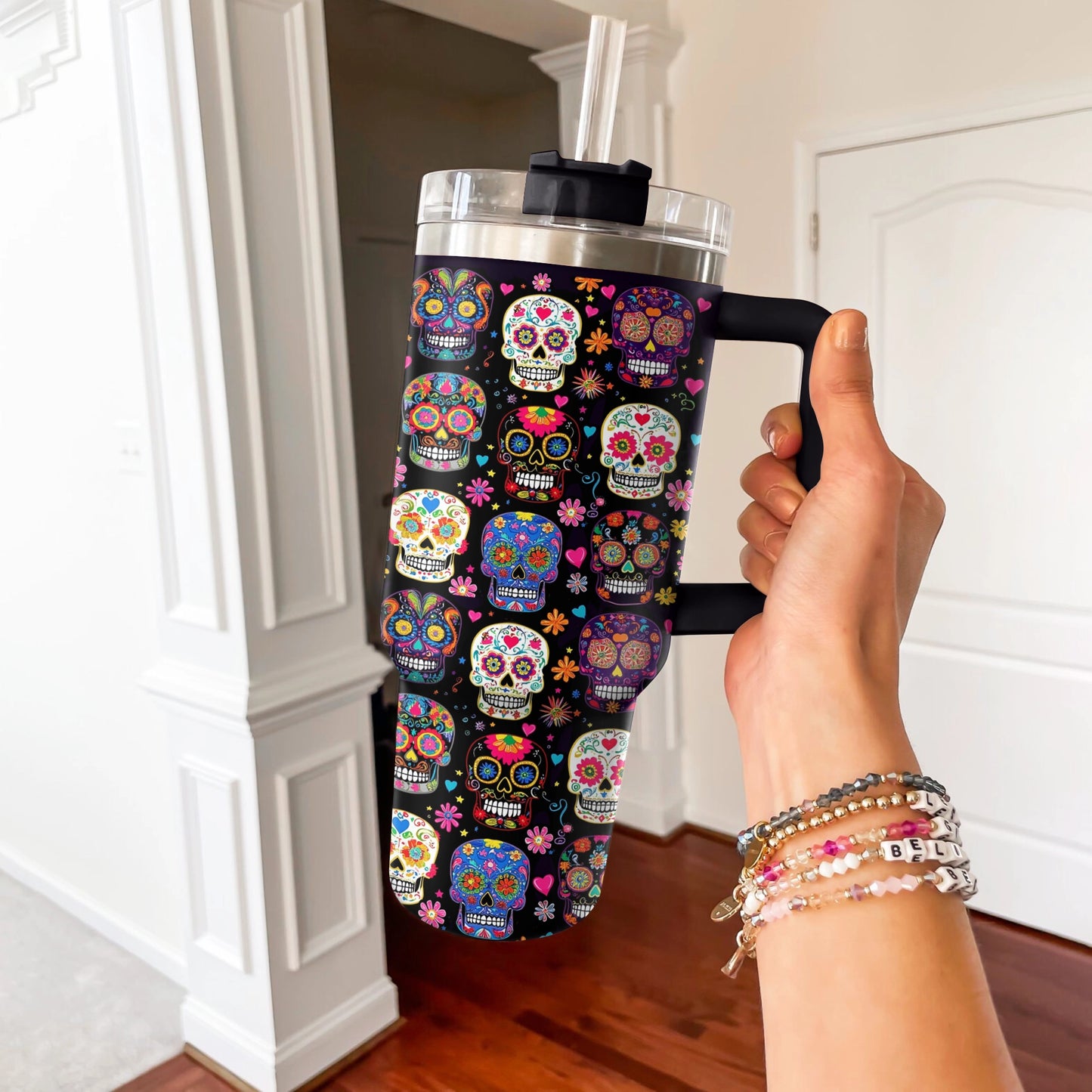 Shineful Tumbler Sugar Skull Fiesta