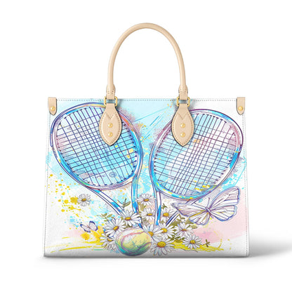 Sac en cuir brillant, juste une fille qui aime le tennis