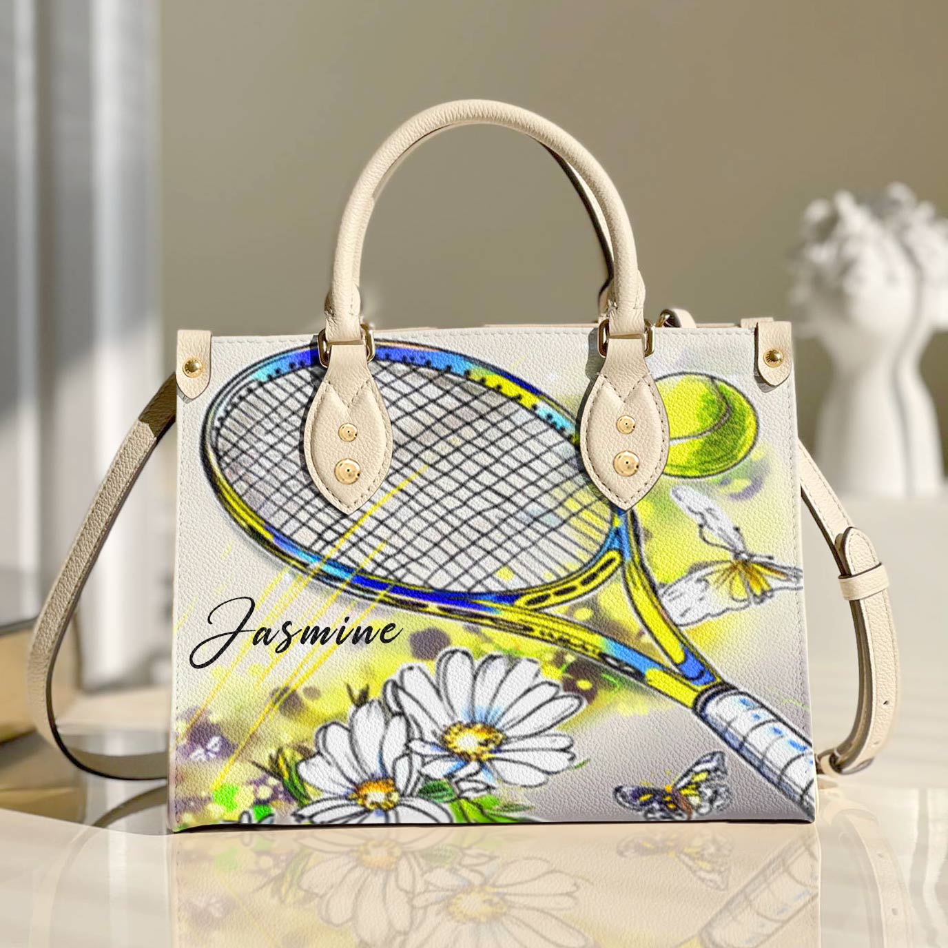 Shineful Personalized Leather Bag Charming Tennis