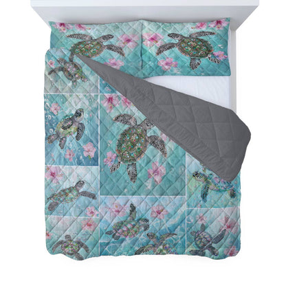 Shineful All Season Quilt 3-Piece Set Sea Turtle Lovely