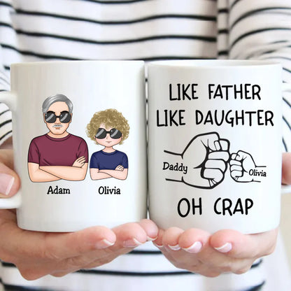 Shineful Mug Like Father Like Daughter Fist Bump Handshake Personalized