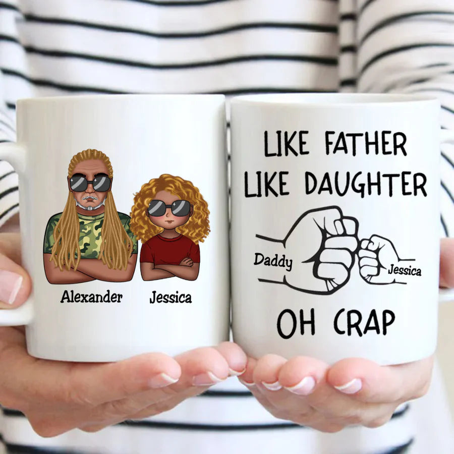 Shineful Mug Like Father Like Daughter Fist Bump Handshake Personalized