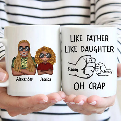 Shineful Mug Like Father Like Daughter Fist Bump Handshake Personalized