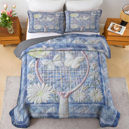 Shineful All Season Quilt 3-Piece Set Charming Tennis