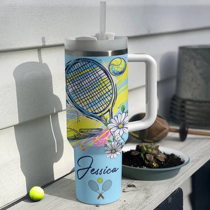 Shineful Personalized Tumbler Charming Tennis