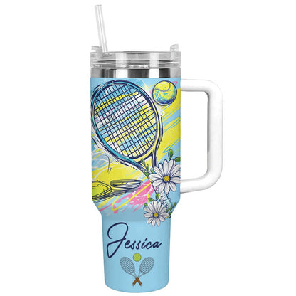 Shineful Personalized Tumbler Charming Tennis