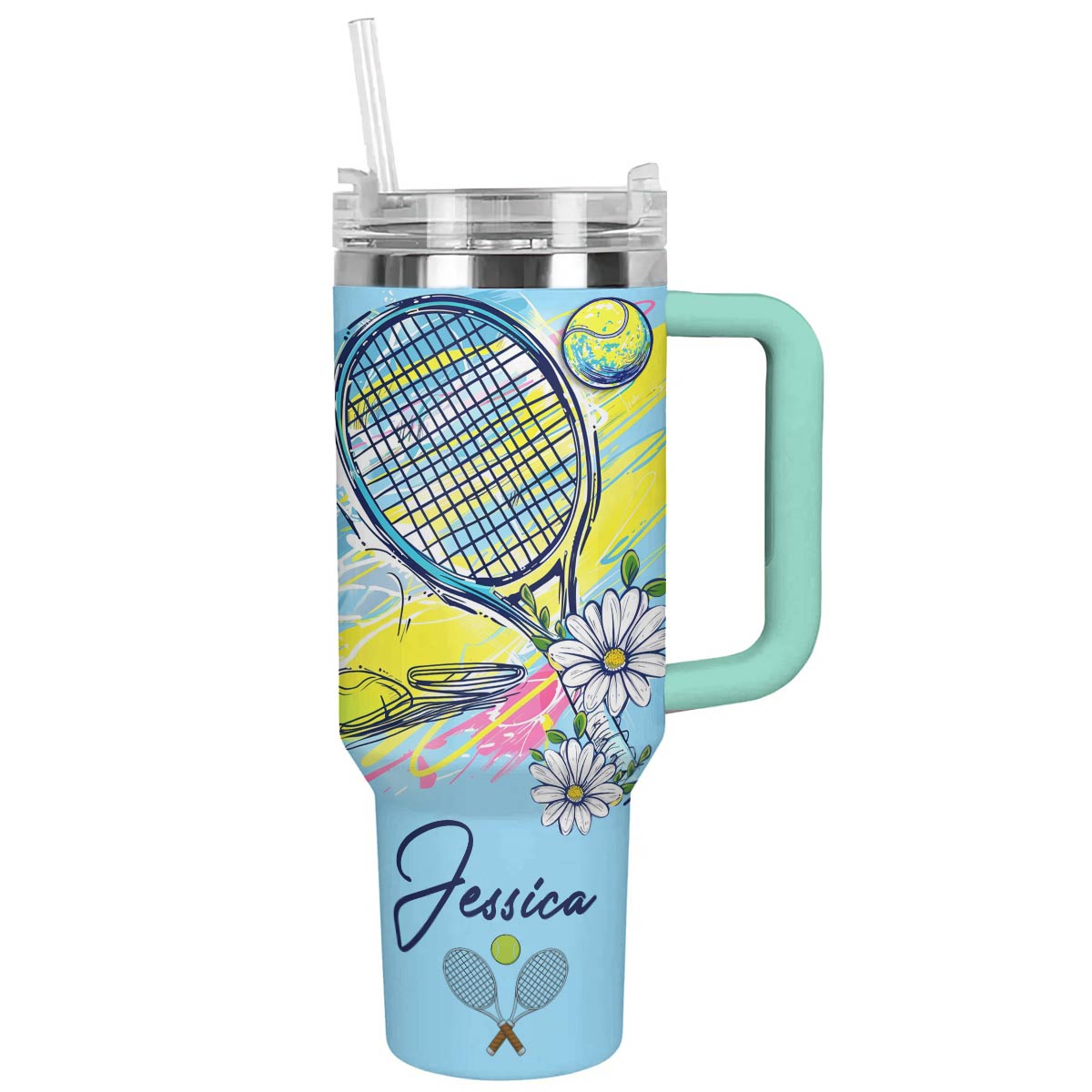 Shineful Personalized Tumbler Charming Tennis