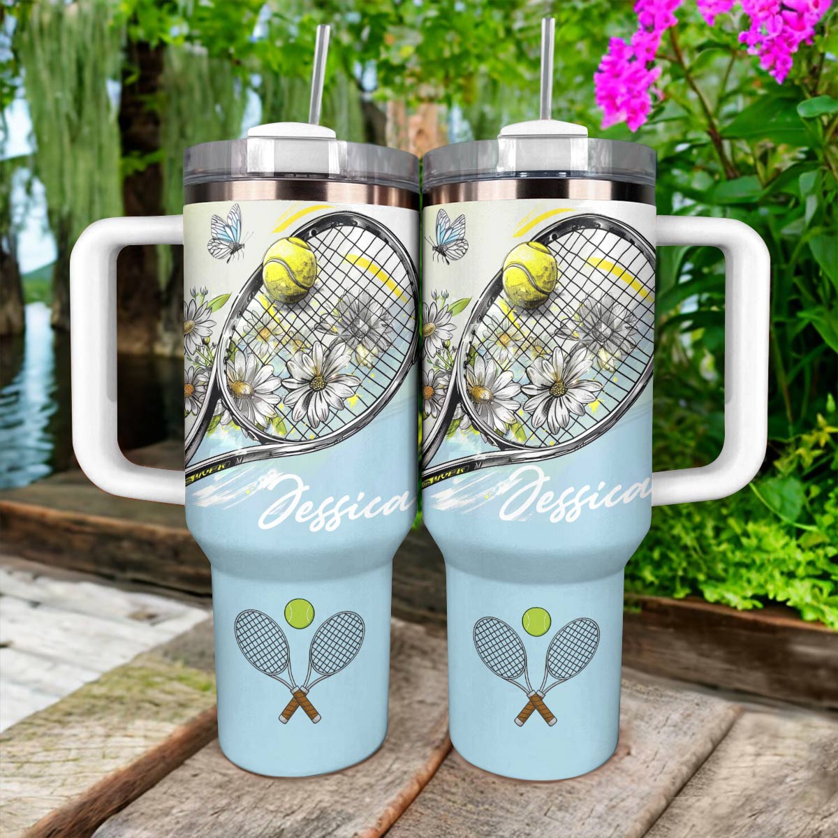 Shineful Personalized Tumbler Hope Love Tennis