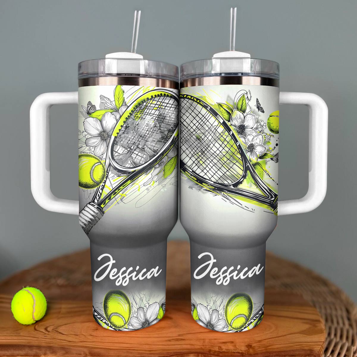 Shineful Personalized Tumbler Splendid Tennis