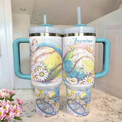 Shineful Personalized Tumbler Beautiful Charming Tennis