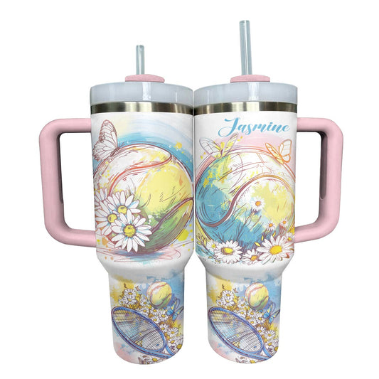 Shineful Personalized Tumbler Beautiful Charming Tennis