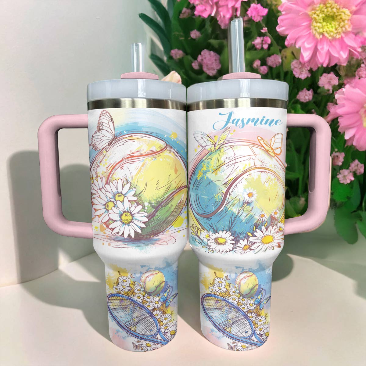 Shineful Personalized Tumbler Beautiful Charming Tennis