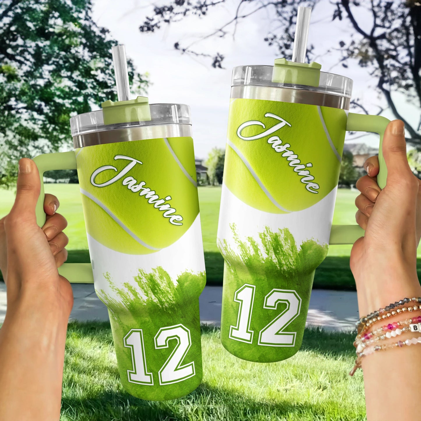 Shineful Tumbler Personalized Green Ace Tennis