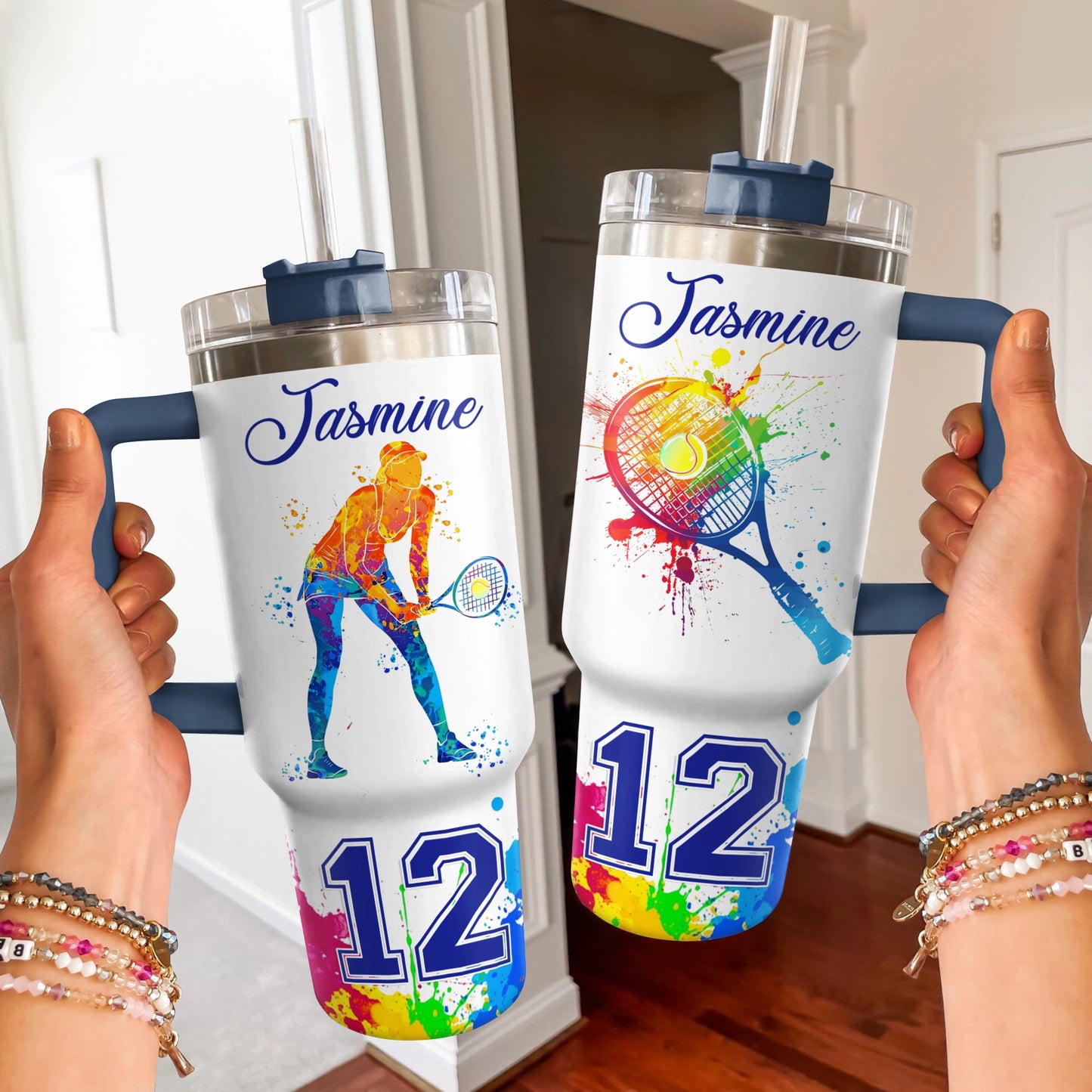 Shineful Tumbler Personalized Vibrant Tennis