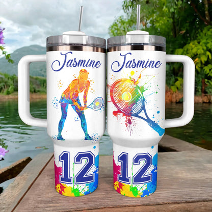 Shineful Tumbler Personalized Vibrant Tennis