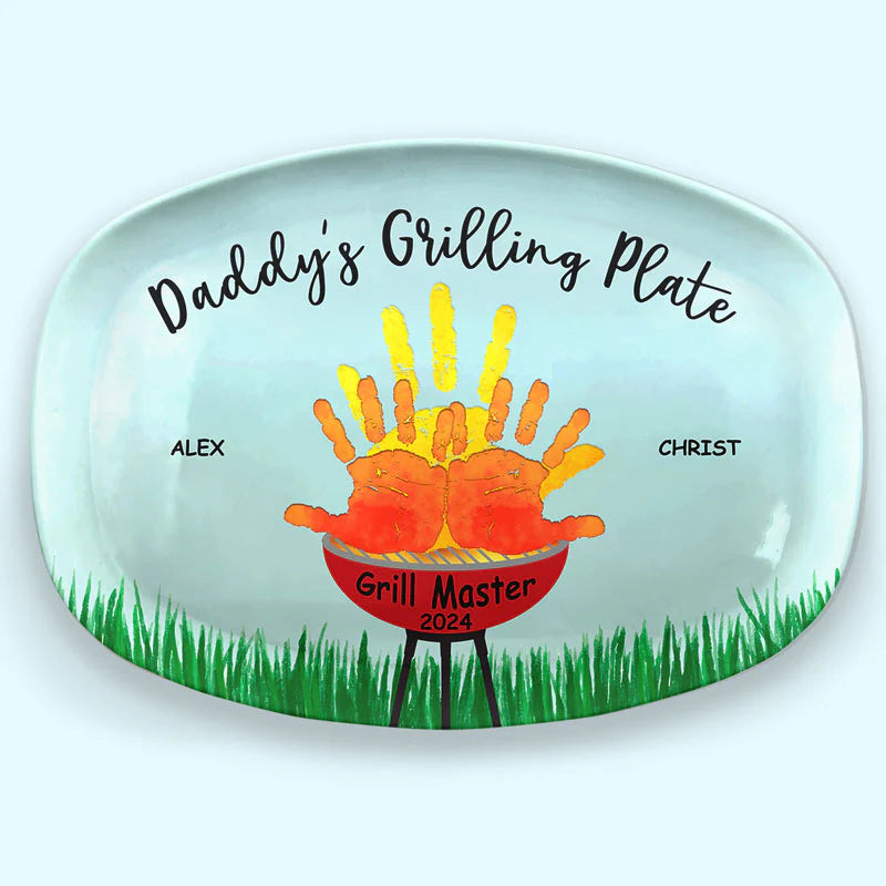 Shineful Daddy Grill Master - Personalized Dinner Plate