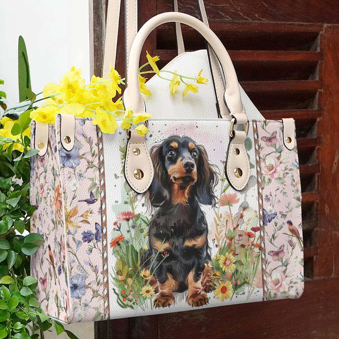 Shineful Leather Bag Floral Pup