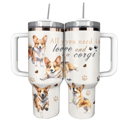 Shineful Tumbler Personalized Happy Corgi Mom