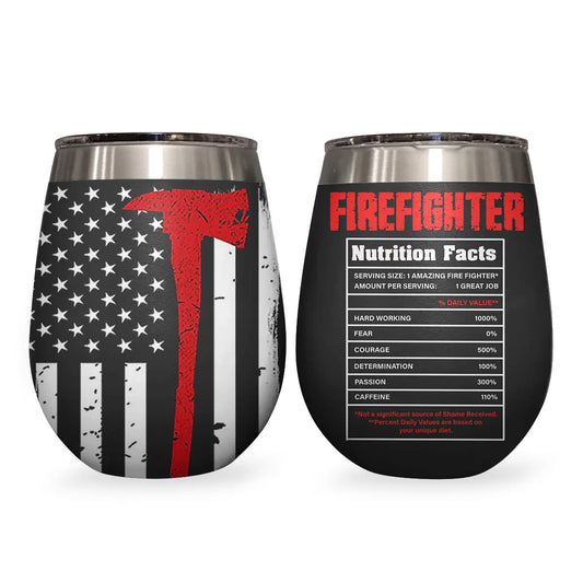 Shineful Wine Tumbler Firefighter's Valor