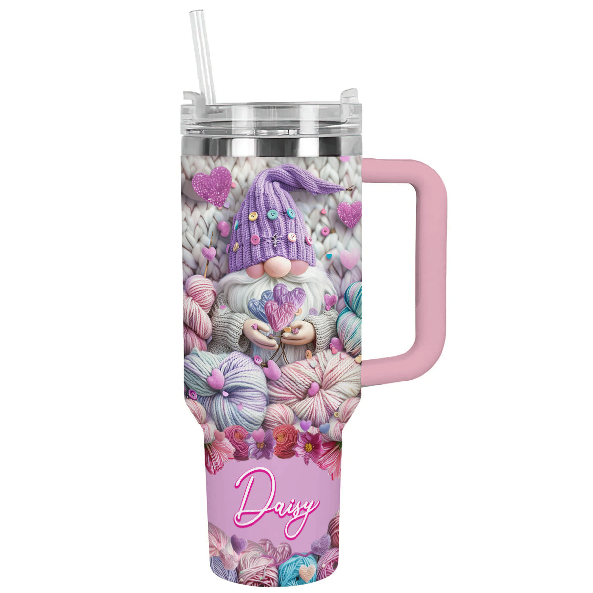 Gnome en laine douillette au crochet personnalisé Shineful Tumbler