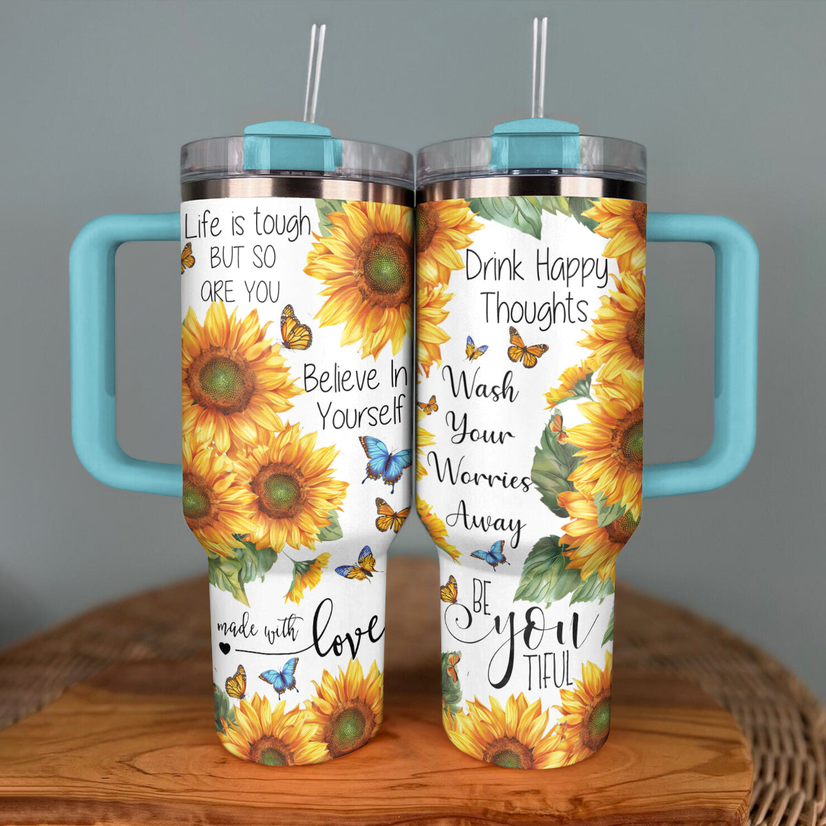 Shineful Tumbler Sunflower Happy Thoughts