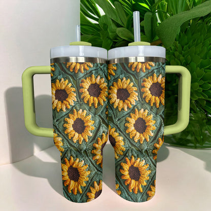 Shineful Tumbler Golden Sunflower Threads