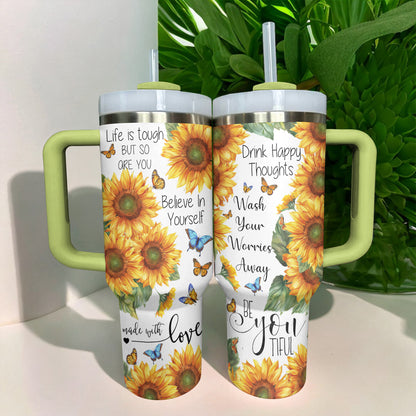 Shineful Tumbler Sunflower Happy Thoughts