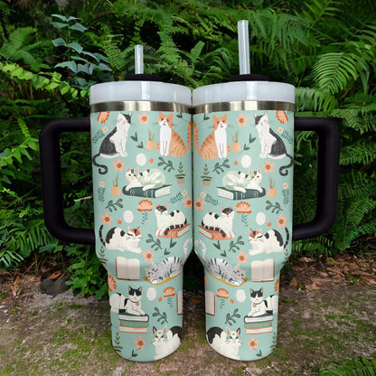 Shineful Tumbler Cat Literary Garden