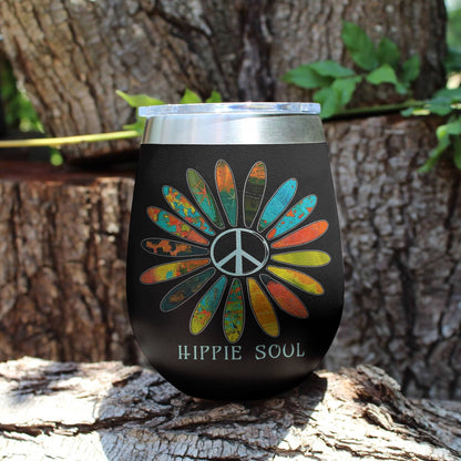 Hippie 12 Oz Shineful™ Wine Tumbler Soul Tl10 12Oz