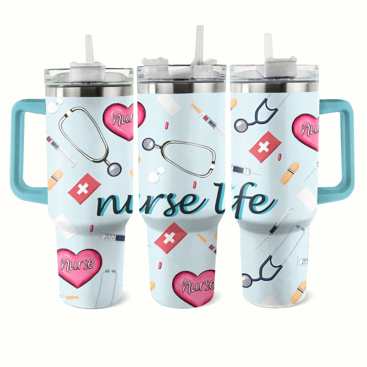 Shineful Tumbler Turquoise Blue Nurse Life