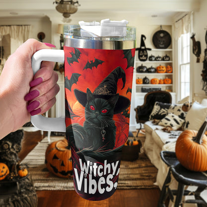 Shineful Tumbler Witchy Vibes Black Cat