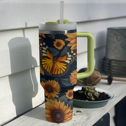 Shineful Tumbler Sunflower Monarch Butterfly