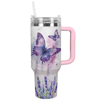 Shineful Tumbler Purple Lavender Butterfly