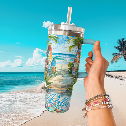 Shineful Personalized Tumbler Aloha Surfing