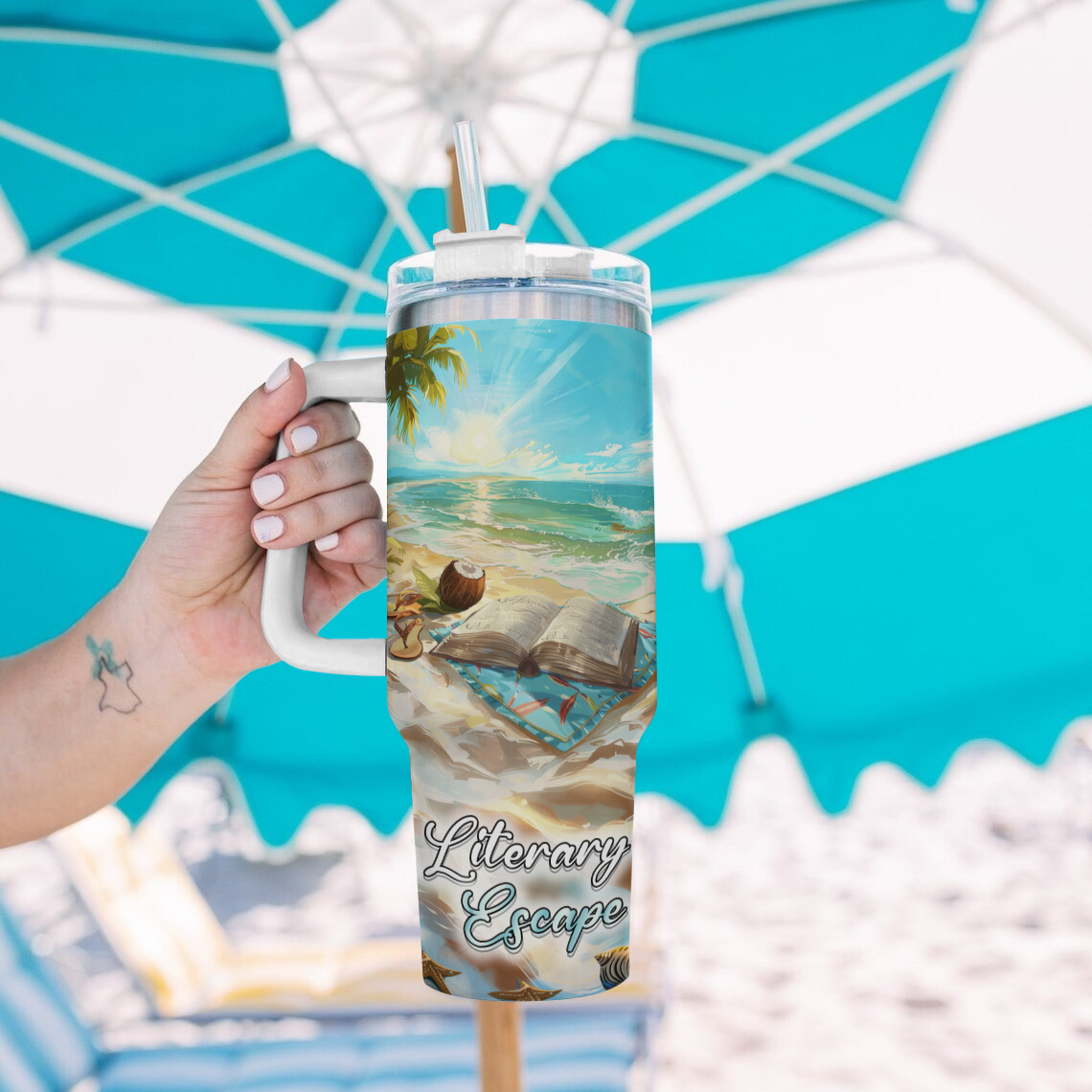 Shineful Tumbler Literarische Flucht Strandlektüre