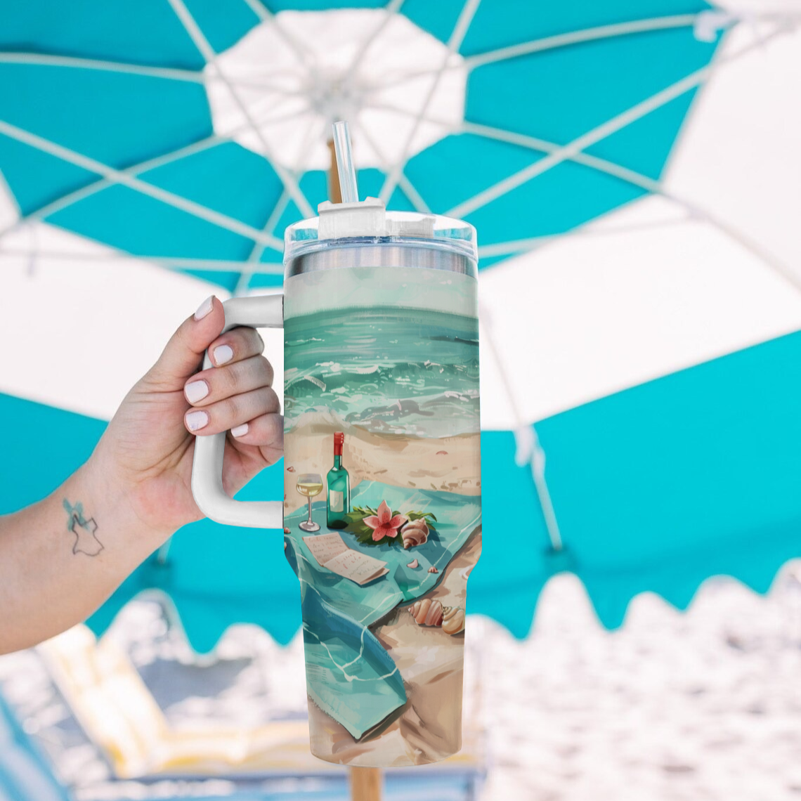 Shineful Tumbler Beachy Wine Moments