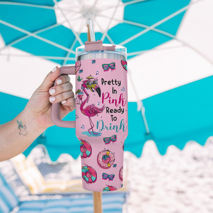 Shineful Tumbler Flamingo Beach Party