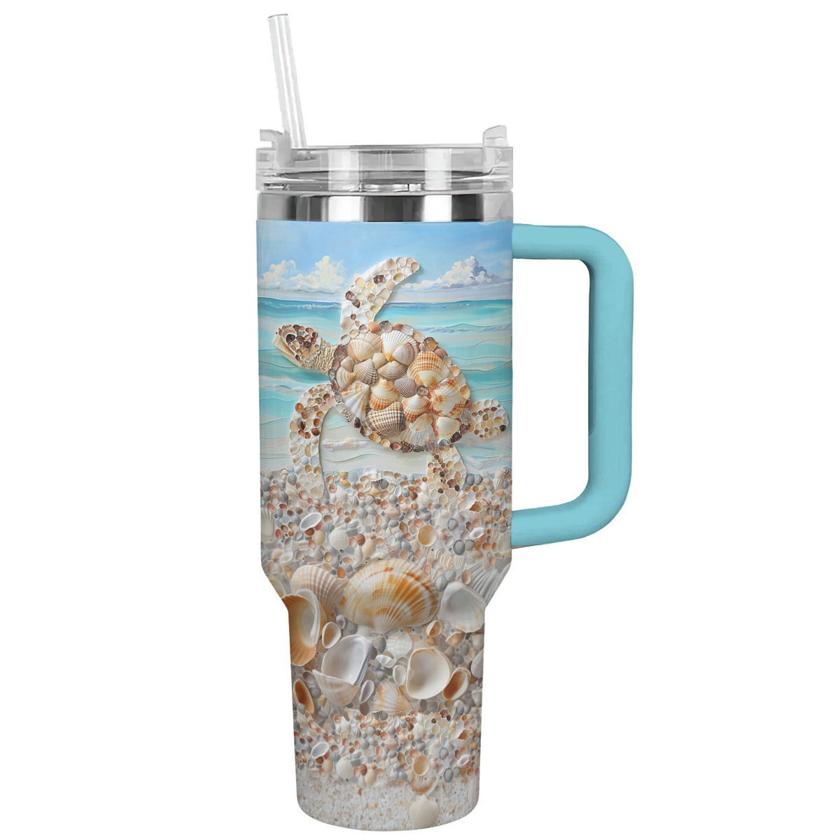 Shineful Tumbler Seashell Turtle Serenity