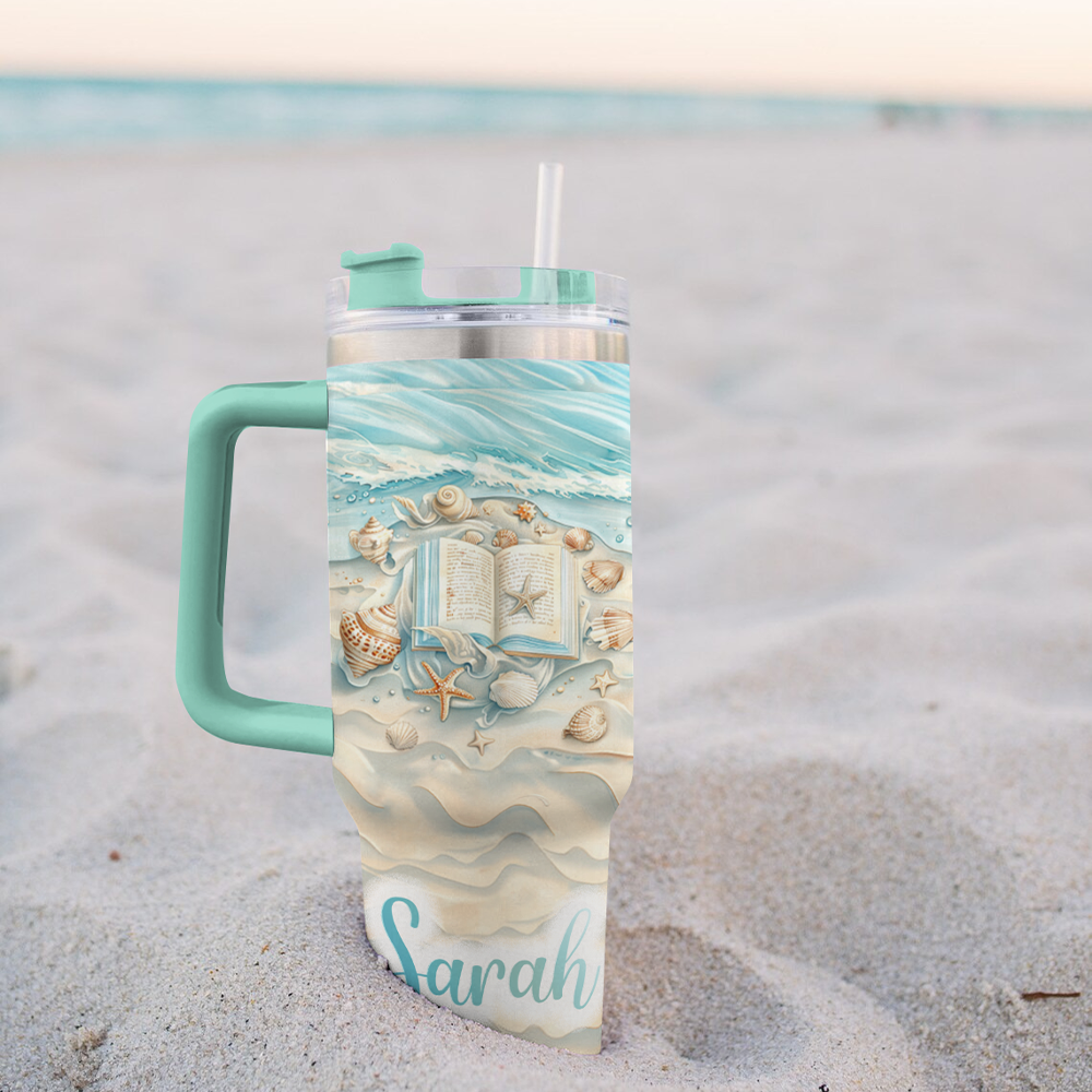 Shineful Tumbler Personalized Reading Lover Sea Lover Gorgeous Summer