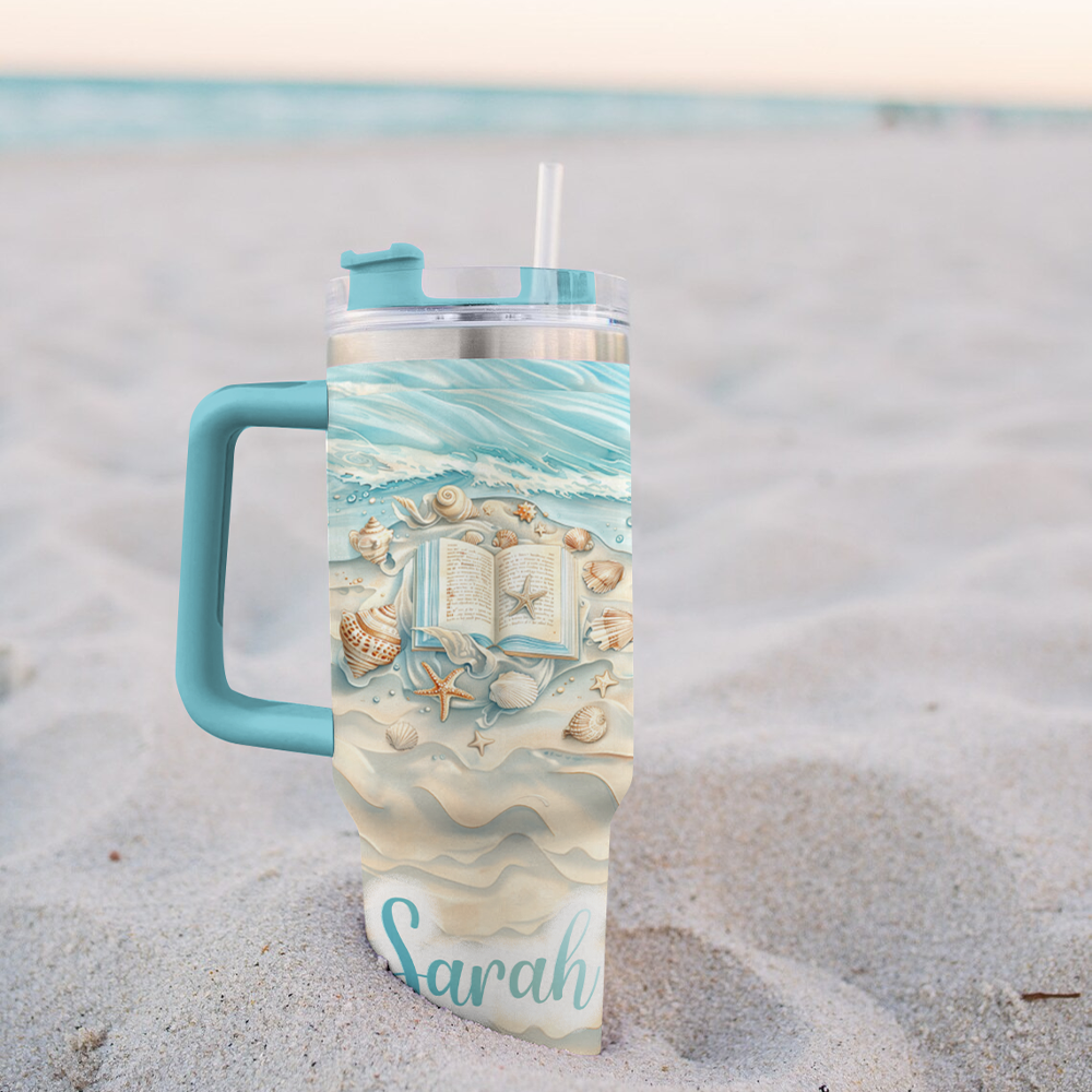 Shineful Tumbler Personalized Reading Lover Sea Lover Gorgeous Summer