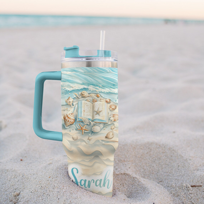 Shineful Tumbler Personalized Reading Lover Sea Lover Gorgeous Summer